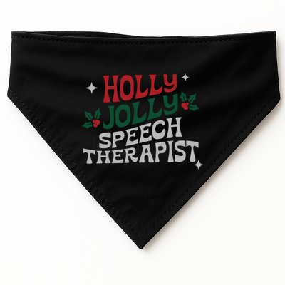 Speech Therapist Christmas Speech Therapy Holly Jolly USA-Made Doggie Bandana