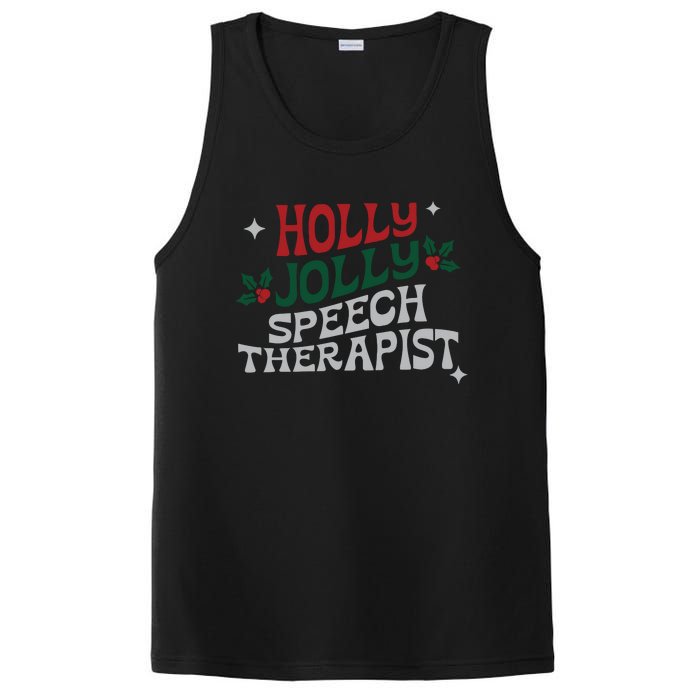 Speech Therapist Christmas Speech Therapy Holly Jolly PosiCharge Competitor Tank