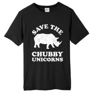 Save The Chubby Unicorns Rhino Funny Animal Rights Activists Gift Tall Fusion ChromaSoft Performance T-Shirt