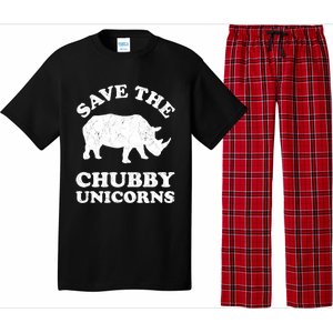 Save The Chubby Unicorns Rhino Funny Animal Rights Activists Gift Pajama Set