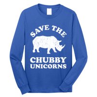 Save The Chubby Unicorns Rhino Funny Animal Rights Activists Gift Long Sleeve Shirt