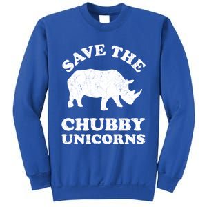 Save The Chubby Unicorns Rhino Funny Animal Rights Activists Gift Sweatshirt