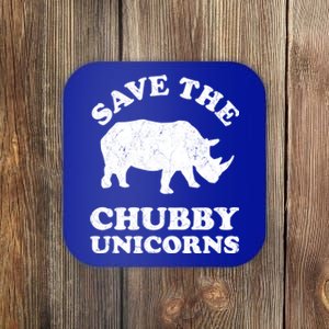 Save The Chubby Unicorns Rhino Funny Animal Rights Activists Gift Coaster