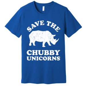 Save The Chubby Unicorns Rhino Funny Animal Rights Activists Gift Premium T-Shirt