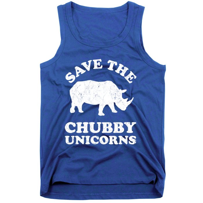 Save The Chubby Unicorns Rhino Funny Animal Rights Activists Gift Tank Top