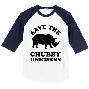 Save The Chubby Unicorns Rhino Funny Animal Rights Activists Gift Baseball Sleeve Shirt