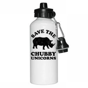 Save The Chubby Unicorns Rhino Funny Animal Rights Activists Gift Aluminum Water Bottle