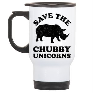 Save The Chubby Unicorns Rhino Funny Animal Rights Activists Gift Stainless Steel Travel Mug