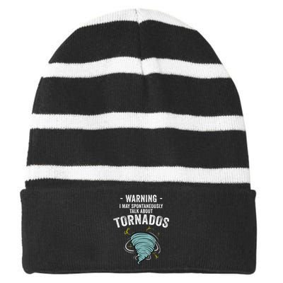 Storm Tornado Chaser Gift Cool Hunter Striped Beanie with Solid Band