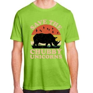 Save The Chubby Unicorns Rhino Funny Animal Rights Activists Cute Gift Adult ChromaSoft Performance T-Shirt