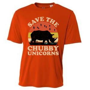 Save The Chubby Unicorns Rhino Funny Animal Rights Activists Cute Gift Cooling Performance Crew T-Shirt