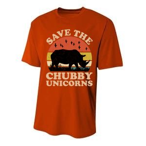 Save The Chubby Unicorns Rhino Funny Animal Rights Activists Cute Gift Performance Sprint T-Shirt