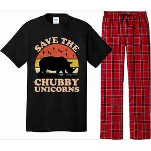 Save The Chubby Unicorns Rhino Funny Animal Rights Activists Cute Gift Pajama Set