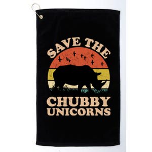 Save The Chubby Unicorns Rhino Funny Animal Rights Activists Cute Gift Platinum Collection Golf Towel