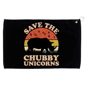 Save The Chubby Unicorns Rhino Funny Animal Rights Activists Cute Gift Grommeted Golf Towel