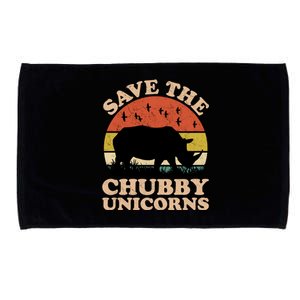 Save The Chubby Unicorns Rhino Funny Animal Rights Activists Cute Gift Microfiber Hand Towel