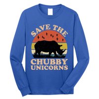 Save The Chubby Unicorns Rhino Funny Animal Rights Activists Cute Gift Long Sleeve Shirt