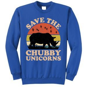 Save The Chubby Unicorns Rhino Funny Animal Rights Activists Cute Gift Sweatshirt