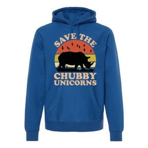 Save The Chubby Unicorns Rhino Funny Animal Rights Activists Cute Gift Premium Hoodie