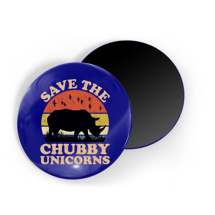 Save The Chubby Unicorns Rhino Funny Animal Rights Activists Cute Gift Magnet