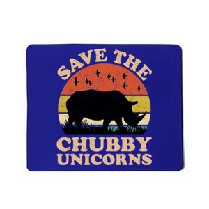 Save The Chubby Unicorns Rhino Funny Animal Rights Activists Cute Gift Mousepad