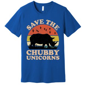 Save The Chubby Unicorns Rhino Funny Animal Rights Activists Cute Gift Premium T-Shirt