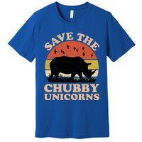 Save The Chubby Unicorns Rhino Funny Animal Rights Activists Cute Gift Premium T-Shirt