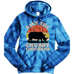 Save The Chubby Unicorns Rhino Funny Animal Rights Activists Cute Gift Tie Dye Hoodie