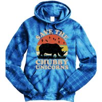 Save The Chubby Unicorns Rhino Funny Animal Rights Activists Cute Gift Tie Dye Hoodie