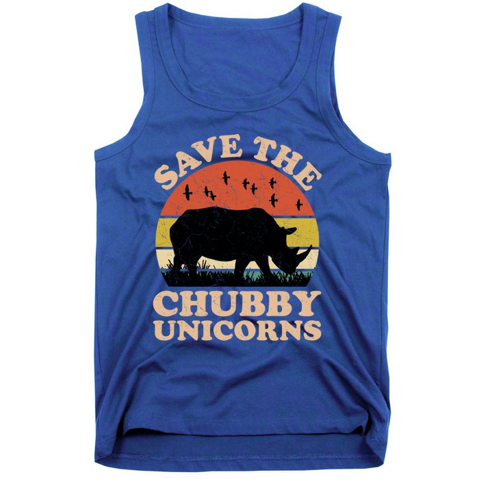 Save The Chubby Unicorns Rhino Funny Animal Rights Activists Cute Gift Tank Top