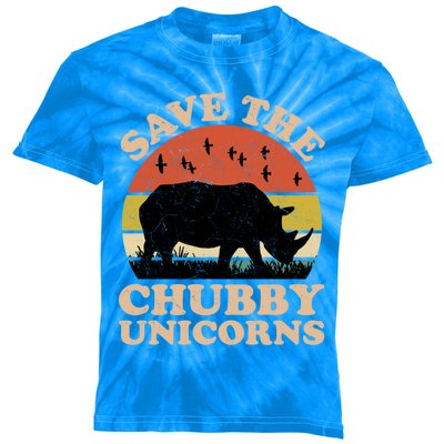 Save The Chubby Unicorns Rhino Funny Animal Rights Activists Cute Gift Kids Tie-Dye T-Shirt