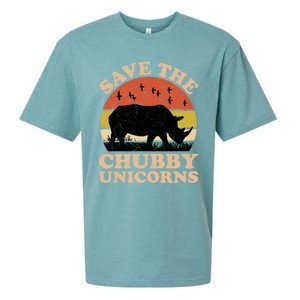 Save The Chubby Unicorns Rhino Funny Animal Rights Activists Cute Gift Sueded Cloud Jersey T-Shirt