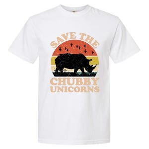 Save The Chubby Unicorns Rhino Funny Animal Rights Activists Cute Gift Garment-Dyed Heavyweight T-Shirt