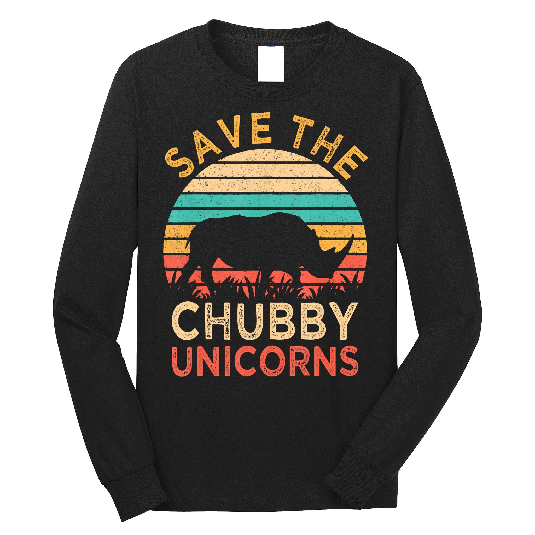 Save The Chubby Unicorns Rhino Vintage Long Sleeve Shirt