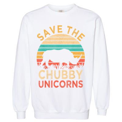 Save The Chubby Unicorns Rhino Vintage Garment-Dyed Sweatshirt