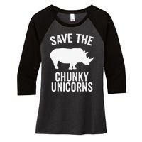 Save The Chunky Unicorns Funny Unicorn Lover Gift Idea Women's Tri-Blend 3/4-Sleeve Raglan Shirt