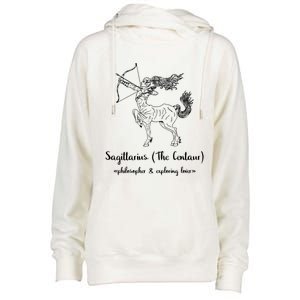 Sagittarius The Centaur Astrology Zodiac Sign Funny Facts Gift Womens Funnel Neck Pullover Hood