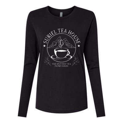 Suriel Tea Co Spill The Tea Fun Tea Drinker Tea Lover Womens Cotton Relaxed Long Sleeve T-Shirt