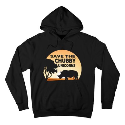 Save The Chubby Unicorns Fat Rhino Funny Hoodie