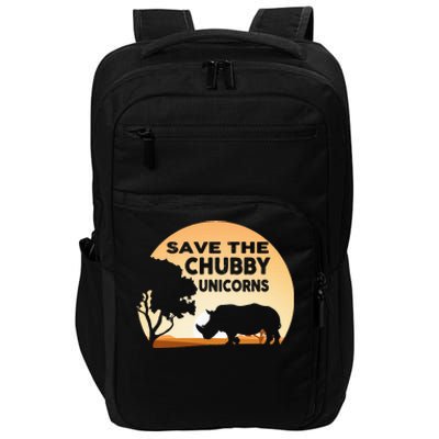 Save The Chubby Unicorns Fat Rhino Funny Impact Tech Backpack