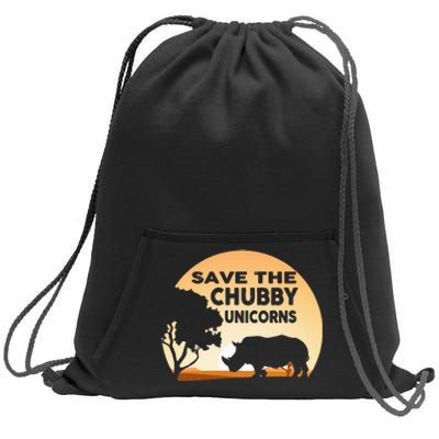 Save The Chubby Unicorns Fat Rhino Funny Sweatshirt Cinch Pack Bag