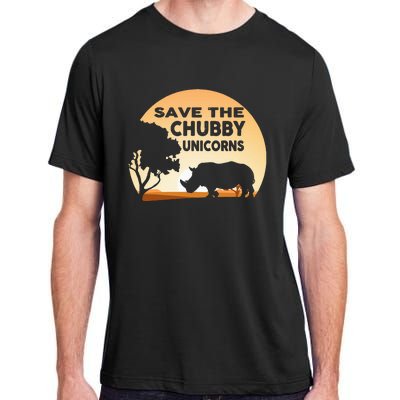 Save The Chubby Unicorns Fat Rhino Funny Adult ChromaSoft Performance T-Shirt