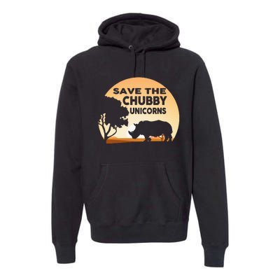 Save The Chubby Unicorns Fat Rhino Funny Premium Hoodie