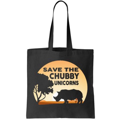 Save The Chubby Unicorns Fat Rhino Funny Tote Bag