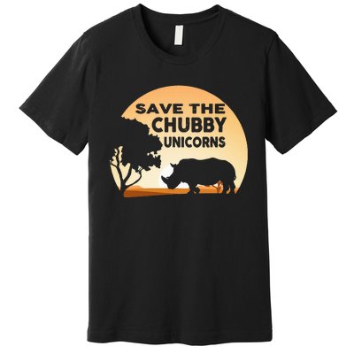 Save The Chubby Unicorns Fat Rhino Funny Premium T-Shirt