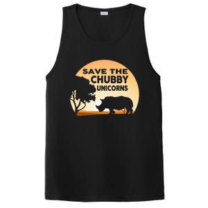 Save The Chubby Unicorns Fat Rhino Funny PosiCharge Competitor Tank