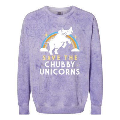 SAVE THE CHUBBY UNICORNS Colorblast Crewneck Sweatshirt