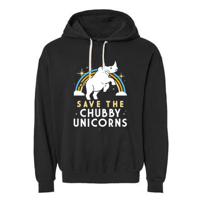 SAVE THE CHUBBY UNICORNS Garment-Dyed Fleece Hoodie