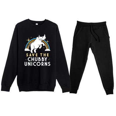 SAVE THE CHUBBY UNICORNS Premium Crewneck Sweatsuit Set