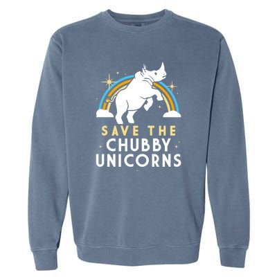 SAVE THE CHUBBY UNICORNS Garment-Dyed Sweatshirt